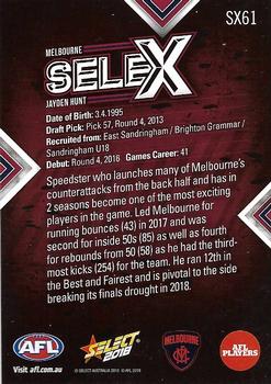 2018 Select Footy Stars - Selex #SX61 Jayden Hunt Back